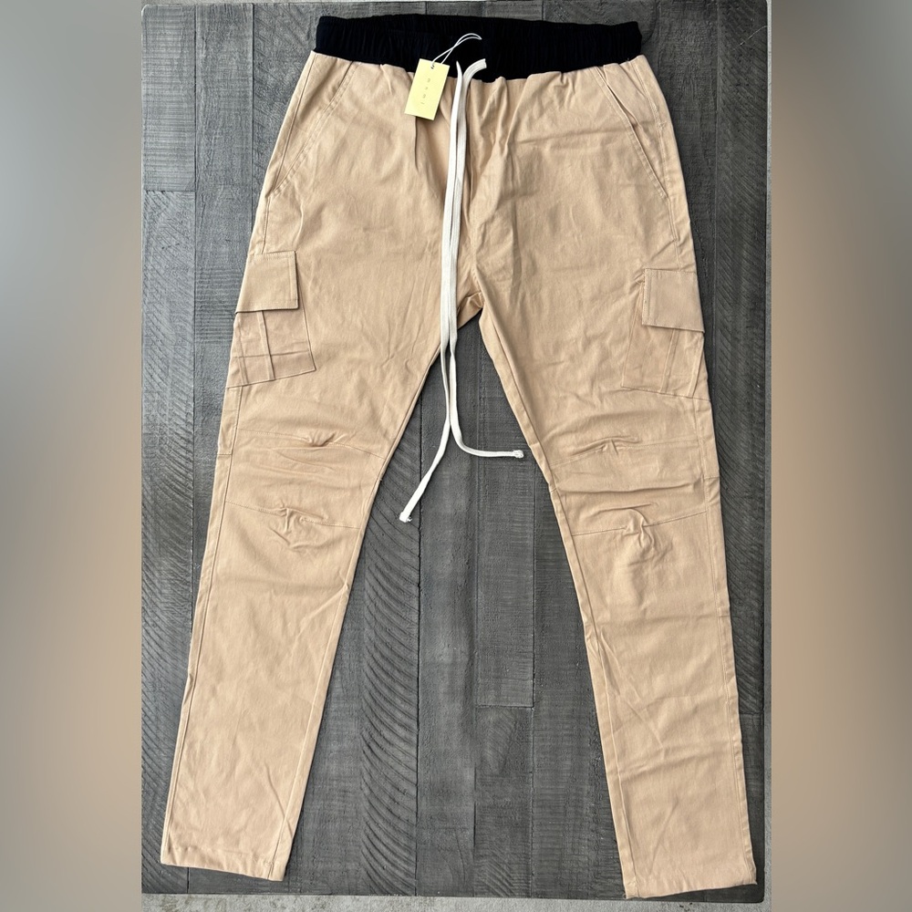MNML Cargo Pants Drawcord II Tan XL NWT